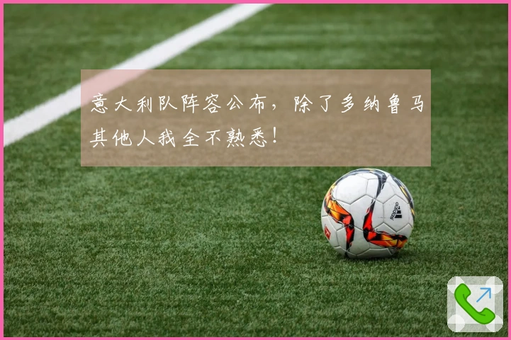 意大利队阵容公布,除了多纳鲁马其他人我全不熟悉!